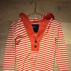 American Eagle Orange & White Hoodie (Small)